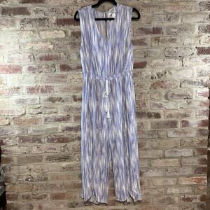 Goa Beachwear By Japna Purple White Jumpsuit Large